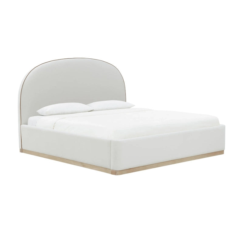 Letto king size rivestito in velluto nero/crema – 1 persona