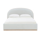 Letto king size rivestito in velluto nero/crema – 1 persona