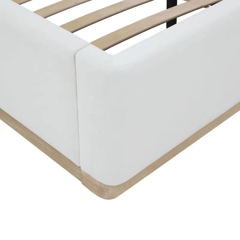 Letto king size rivestito in velluto nero/crema – 1 persona