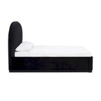 Letto king size rivestito in velluto nero/crema – 1 persona
