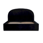 Letto king size rivestito in velluto nero/crema – 1 persona